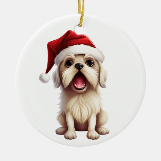 Custom Fun Maltese Hond Keramisch Ornament (Voorkant)