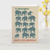 Custom Fun Paisley Olifanten 15e Verjaardag Kaart (Gele Bloem)