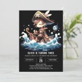 Custom Fun Pirate Verjaardag Kaart (Staand voorkant)