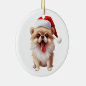Custom Fun Pomeranian Christmas Dog Keramisch Ornament (Rechts)