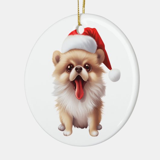 Custom Fun Pomeranian Christmas Dog Keramisch Ornament (Links)