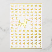 Custom Fun Reindeer and FA LA Greeting Gold Folie Feestdagenkaart (Voorkant)