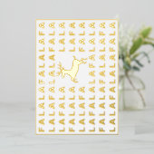 Custom Fun Reindeer and FA LA Greeting Gold Folie Feestdagenkaart (Staand Voorkant)
