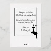 Custom Fun Reindeer and FA LA Greeting Gold Folie Feestdagenkaart (Achterkant)