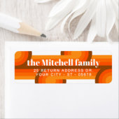 Custom Fun Retro Abstract Waves Art Pattern Etiket (Insitu)