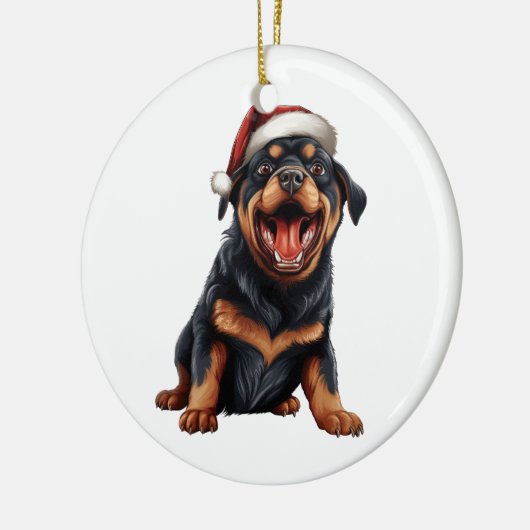 Custom Fun Rottweiler Christmas Hondenras Keramisch Ornament (Links)
