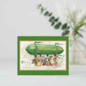Custom Fun St Patricks Day Irish Zeppelin Airship Briefkaart (Staand voorkant)