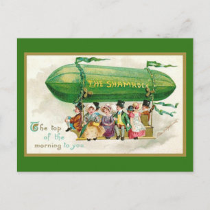 Custom Fun St Patricks Day Irish Zeppelin Airship Briefkaart