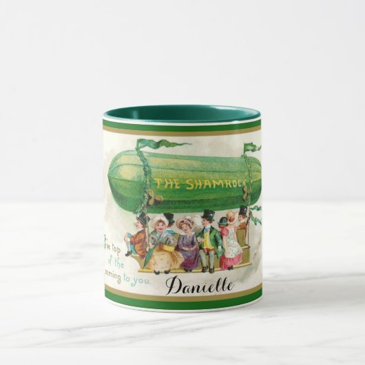Custom Fun St Patricks Day Irish Zeppelin Airship Mok (Midden)