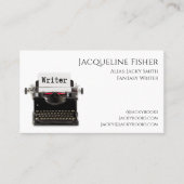 Custom Fun Typewriter Writer met alias Sjabloon Visitekaartje (Voorkant)
