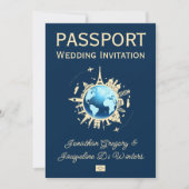 Custom Fun Wereldbol Bestemmingspaspoort Bruiloft Kaart (Voorkant)