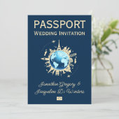 Custom Fun Wereldbol Bestemmingspaspoort Bruiloft Kaart (Staand voorkant)