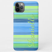 Custom Fun Zomer Kleurrijke Chic Stripes Patroon iPhone Hoesje (Achterkant)