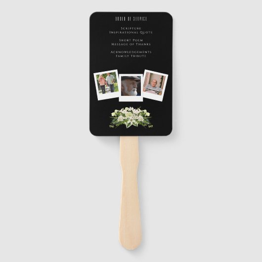 Custom Funeral Fan Remembered with Love  Handwaaier (Achterkant)