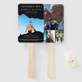 Custom Funeral Fan Remembered with Love  Handwaaier (Voorkant en achterkant)