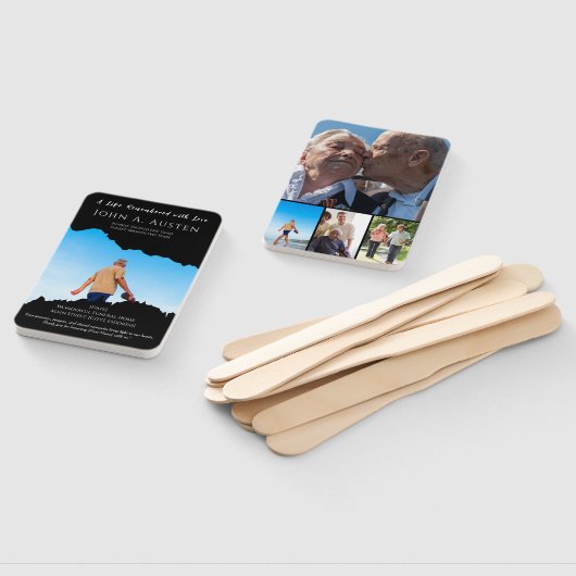 Custom Funeral Fan Remembered with Love  Handwaaier (Niet-gemonteerd)