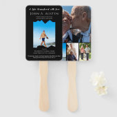 Custom Funeral Fan Remembered with Love  Handwaaier (Voorkant en achterkant)