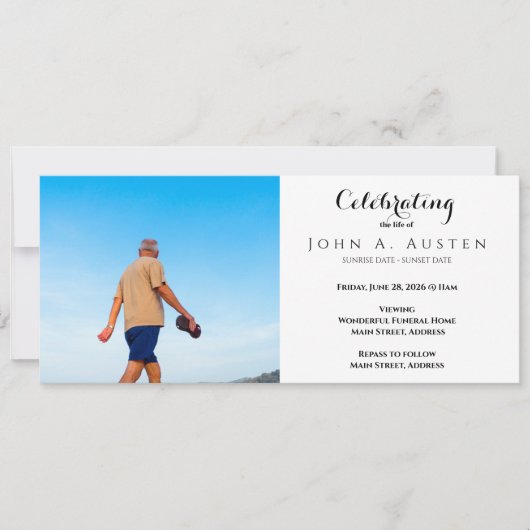 Custom Funeral Invitation Card - Flat Card (Voorkant)