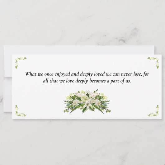 Custom Funeral Invitation Card - Flat Card (Achterkant)
