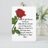 Custom Funeral Memorial Card with Prayer and Rose Bedankkaart (Staand voorkant)