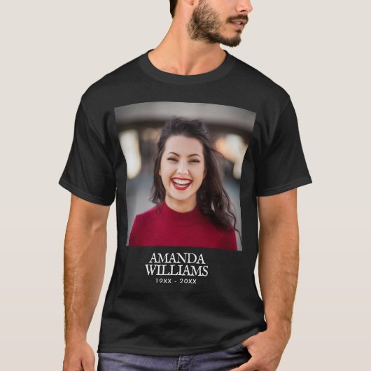 Custom Funeral Photo Memorial T-shirt (Voorkant)