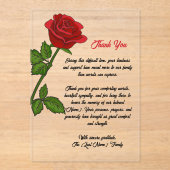Custom Funeral Thank You Card Acryl Uitnodigingen (Voorkant)