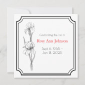 Custom Funeral Thank You Card with Iris Flowers Bedankkaart (Voorkant)