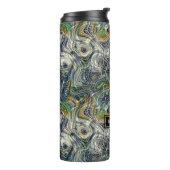 Custom Funky Cool Retro Fractal Marble Patroon Thermosbeker (Gedraaid links)