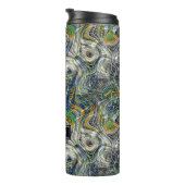 Custom Funky Cool Retro Fractal Marble Patroon Thermosbeker (Geroteerd rechts)