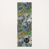 Custom Funky Cool Retro Fractal Marble Patroon Yogamat (Voorkant)