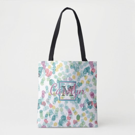 Custom Funky Happy Summer Polkadots Pattern Tote Bag (Voorkant)