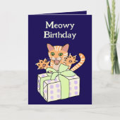 Custom Funny Birthday Cat Cartoon Kaart (Voorkant)