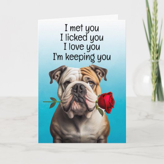 Custom Funny Birthday Kaart English Bulldog (Voorkant)