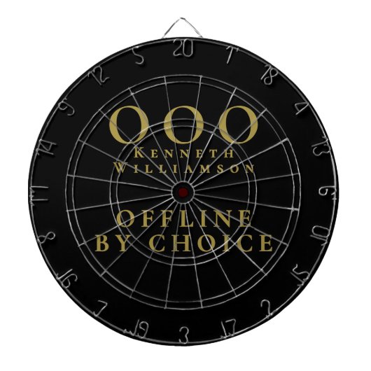 Custom Funny Black Gold OOO Minimalist Simple Men Dartbord (Voorkant)
