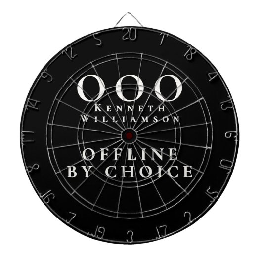 Custom Funny Black White OOO Minimalist Simple Men Dartbord (Voorkant)