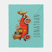 Custom Funny Cartoon Cats Kittens Classic Car Fleece Deken (Voorkant)