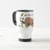 Custom Funny Cartoon Sloth Travel Mug Reisbeker (Voorkant links)