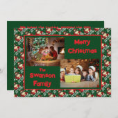 Custom Funny Christmas Card with Family Greeting Feestdagenkaart (Voorkant / Achterkant)