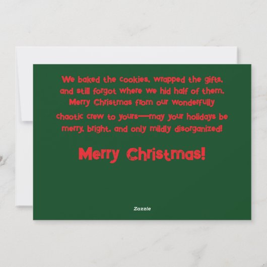 Custom Funny Christmas Card with Family Greeting Feestdagenkaart (Achterkant)