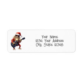 Custom Funny Christmas Frog Rock Band Etiket