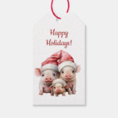 Custom Funny Christmas Varkens Naar Van Cadeau Lab Cadeaulabel (Voorkant)