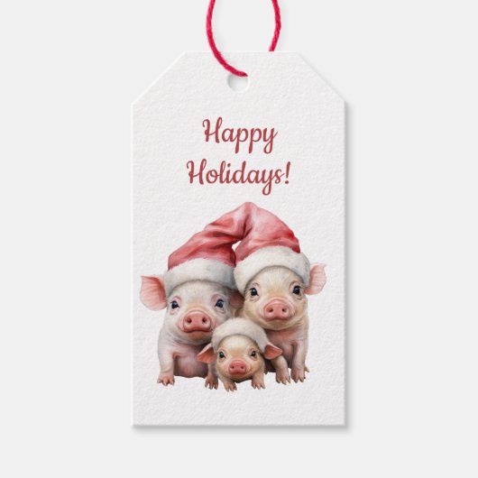 Custom Funny Christmas Varkens Naar Van Cadeau Lab Cadeaulabel (Voorkant)