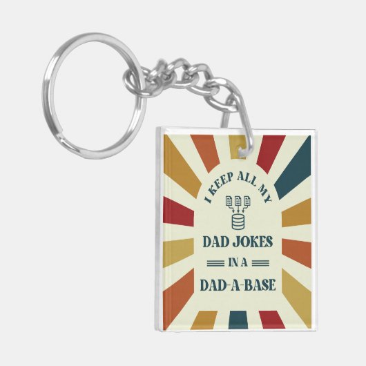 Custom Funny Dad Jokes Vaders dag cadeau voor vade Sleutelhanger (Voorkant Links)