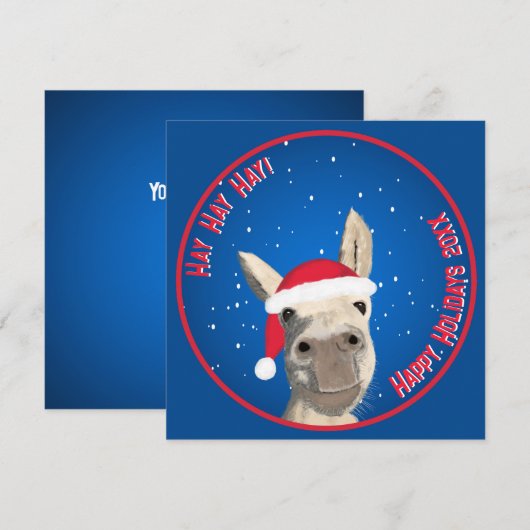 Custom Funny Donkey Santa Pun 2025 Vakantie (Voorkant / Achterkant)