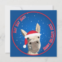 Custom Funny Donkey Santa Pun 2025 Vakantie