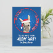 Custom Funny Donkey Santa Pun 2025 Vakantie Kaart (Staand voorkant)