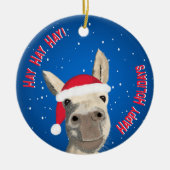 Custom Funny Donkey Santa Pun 2025 Vakantie Keramisch Ornament (Voorkant)