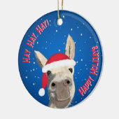 Custom Funny Donkey Santa Pun 2025 Vakantie Keramisch Ornament (Links)