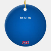 Custom Funny Donkey Santa Pun 2025 Vakantie Keramisch Ornament (Achterkant)