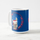 Custom Funny Donkey Santa Pun 2025 Vakantie Koffiemok (Voorkant links)
